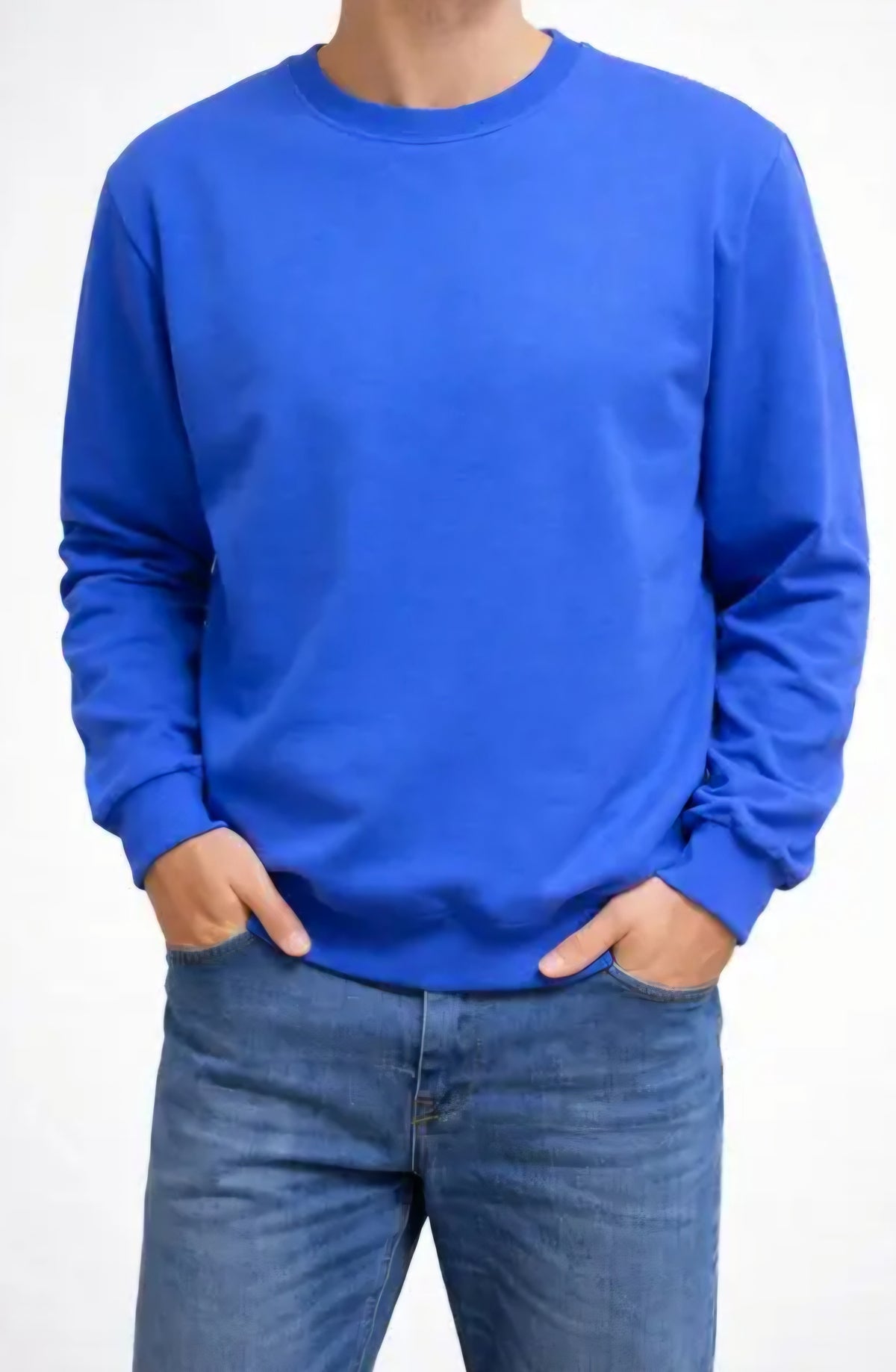 Sweat col rond homme bleu roi 💙