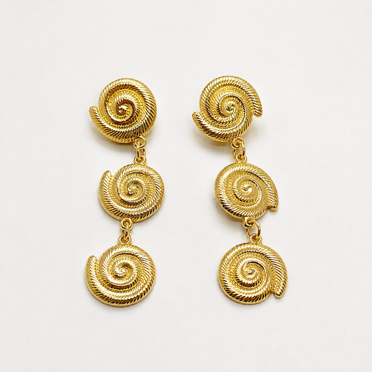 Boucles d’oreilles dorées – Spirales texturées ✨