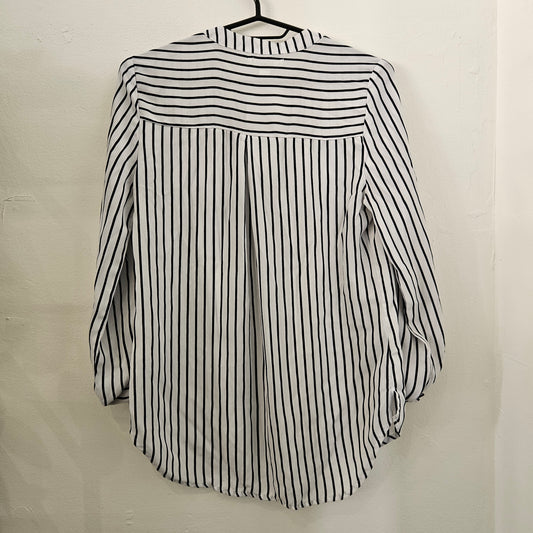 🤍 Blouse blanche à rayures bleu marine – Jennyfer – Taille XS