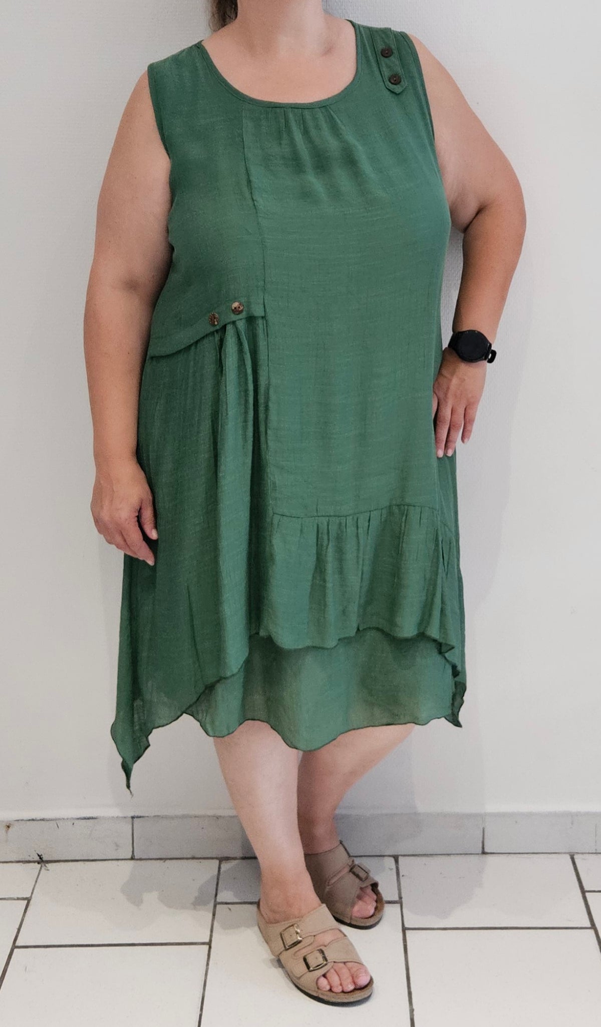 Robe longue sans manches – Effet gaze de coton - L au XL