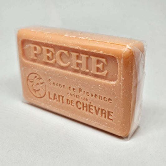 🍑 Savon au lait de chèvre frais & bio – Pêche – 100 g