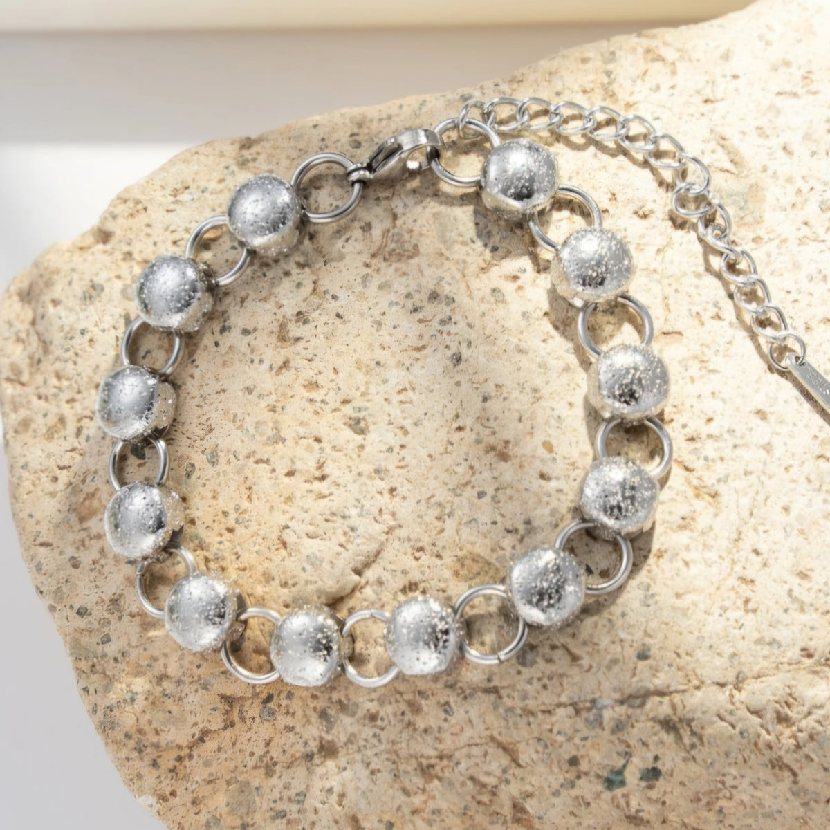 Bracelet argenté en acier inoxydable ✨
