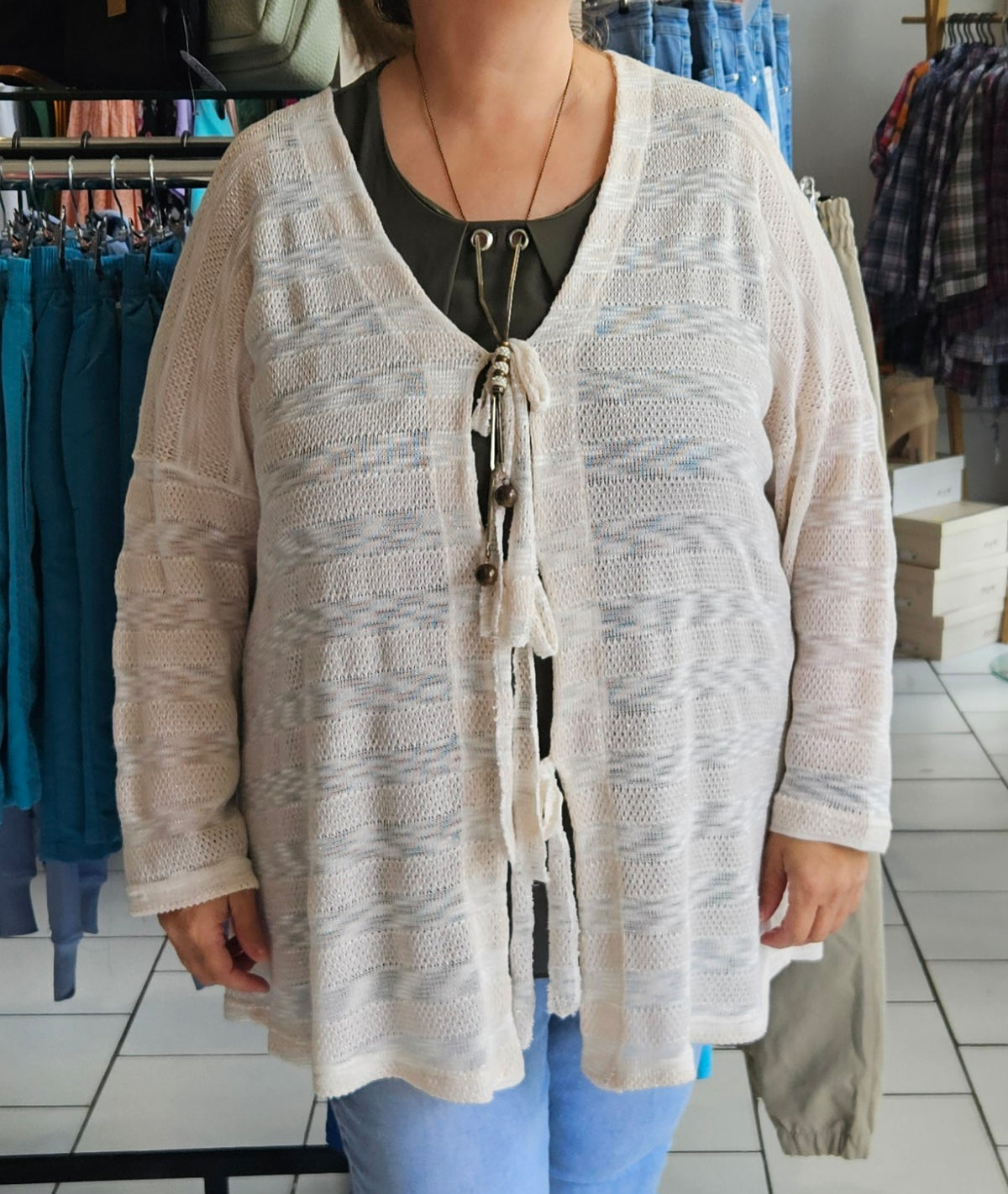 Cardigan ample rayé à lurex ✨️