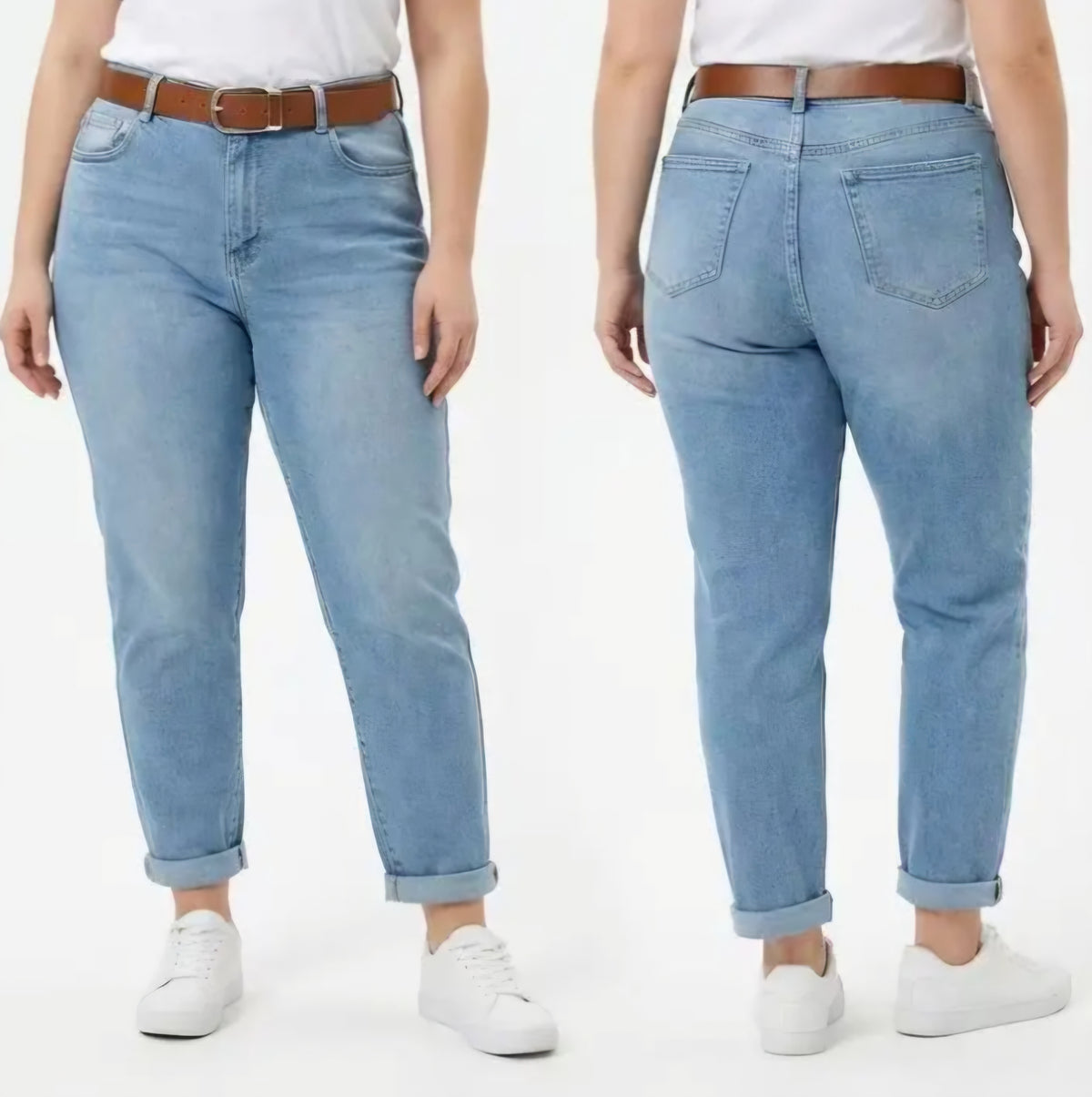 Jean bleu Mom Fit avec ceinture