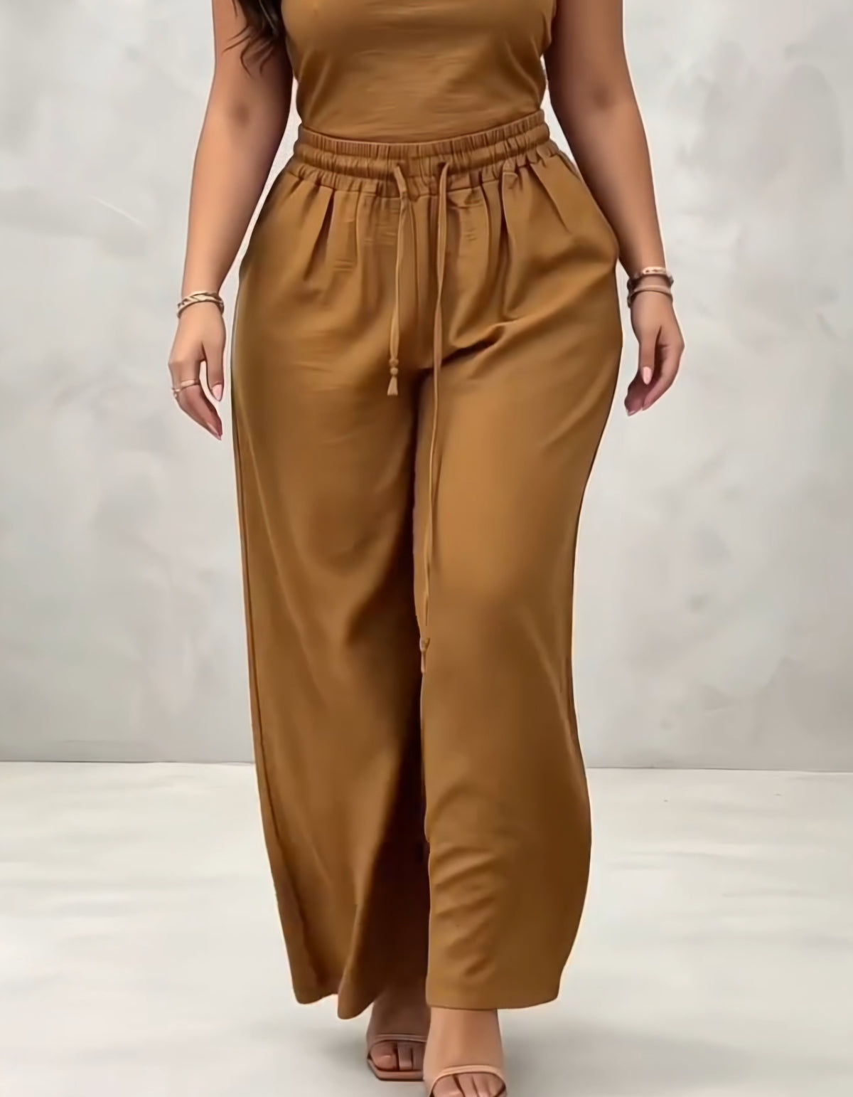 Pantalon grande taille fluide à poches