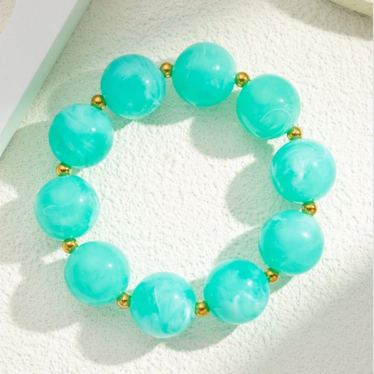 Bracelet résine turquoise marbrée ✨
