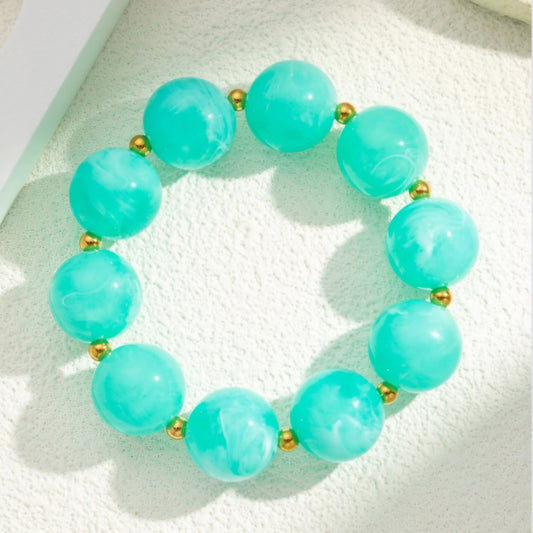 Bracelet résine turquoise marbrée ✨
