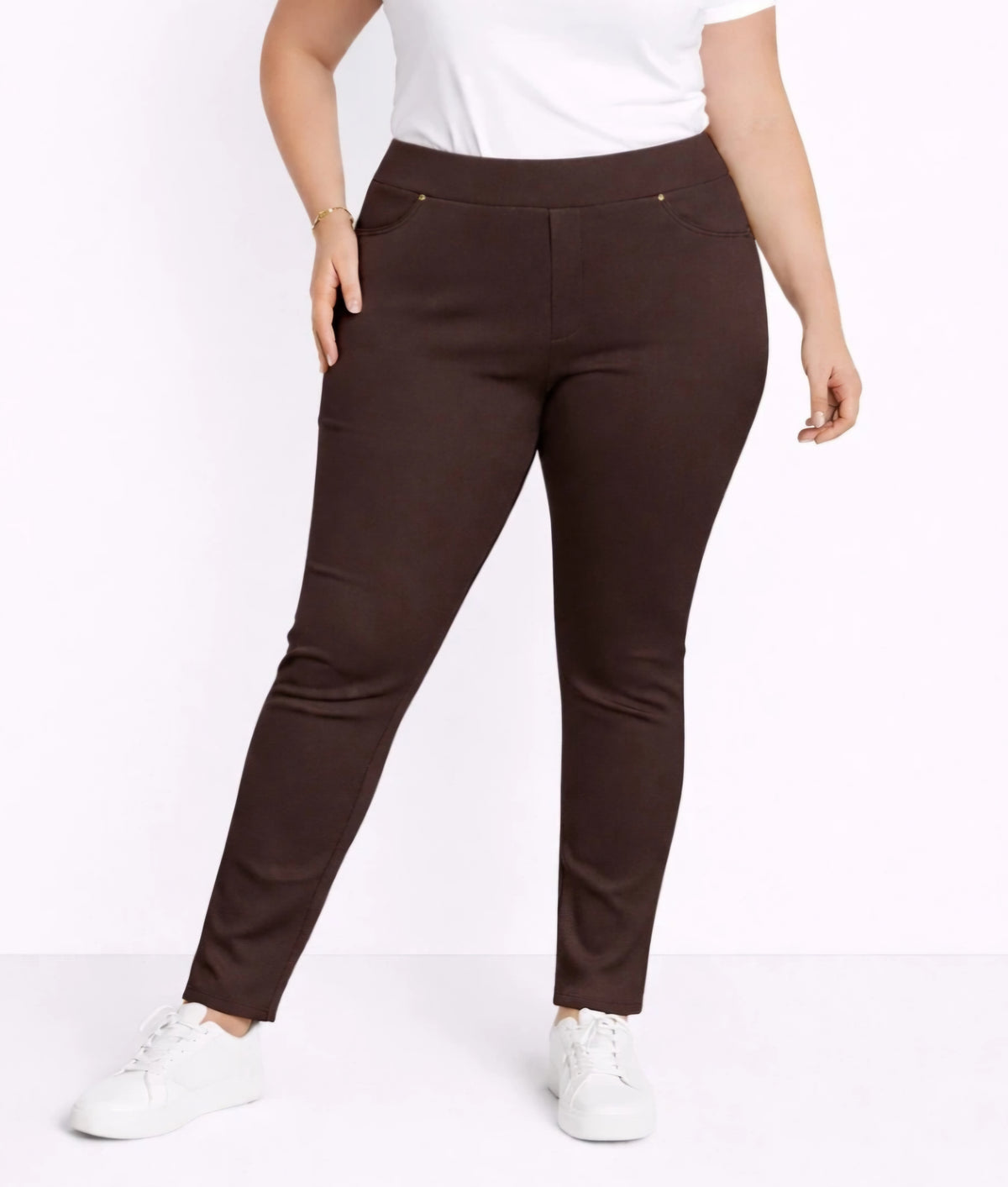 Pantalon stretch – Chocolat - Taille 1 à Taille 6