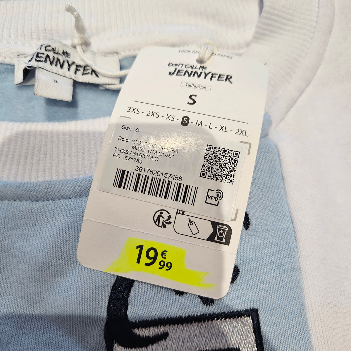 Sweat bleu et blanc - Jennyfer - Taille S