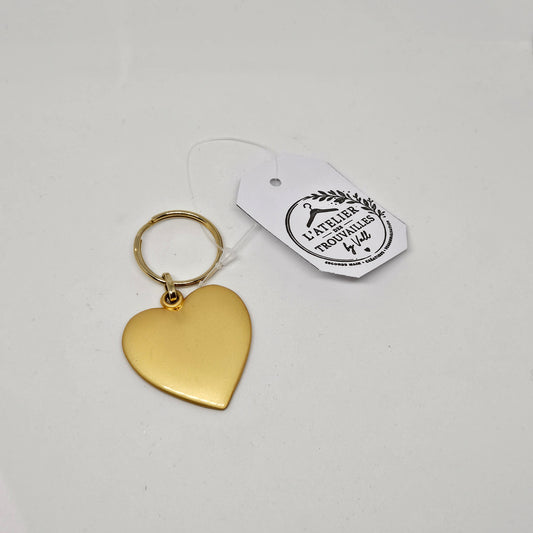 Porte-clé cœur doré ✨