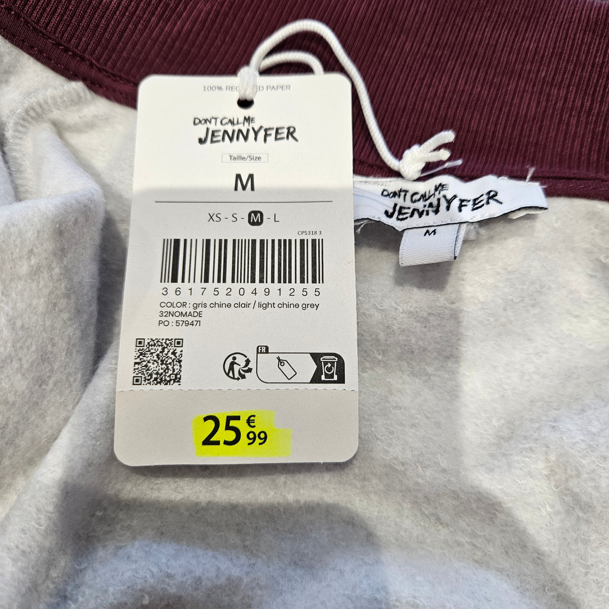 Veste Gris/Bordeaux - Jennyfer - Taille M