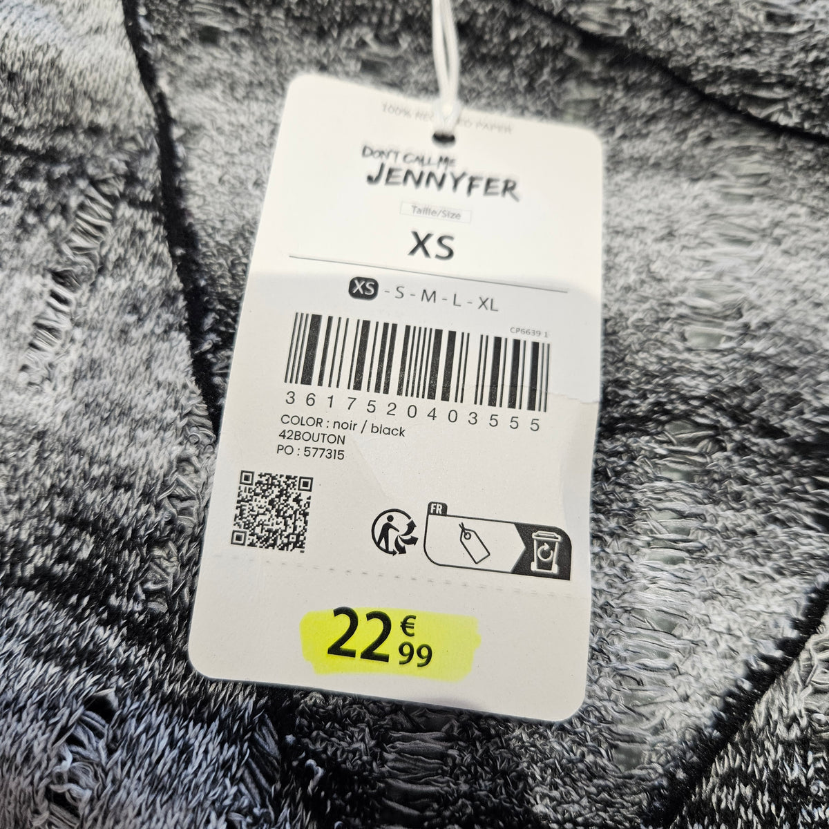 Gilet noir/gris - Jennyfer - Taille XS