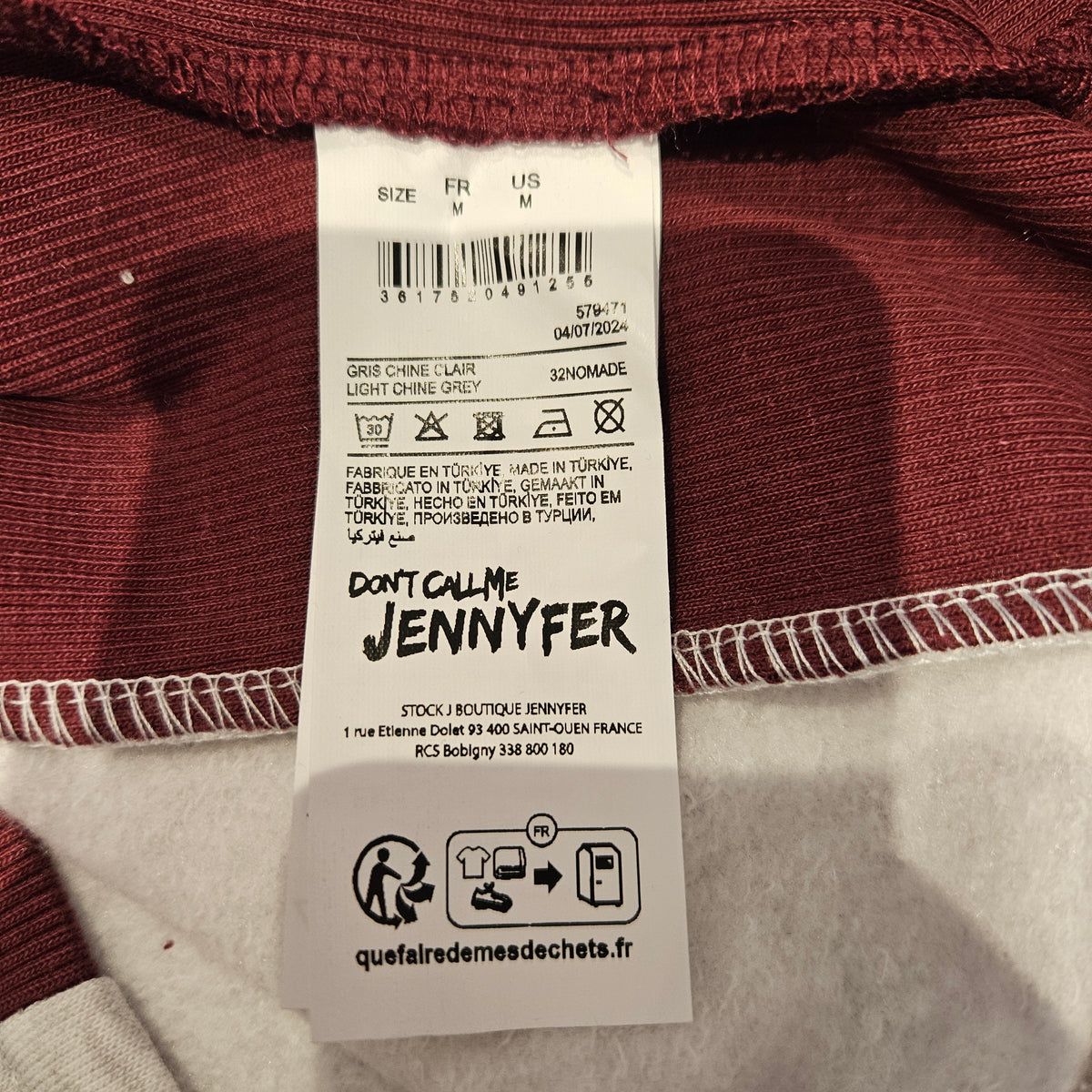 Veste Gris/Bordeaux - Jennyfer - Taille M