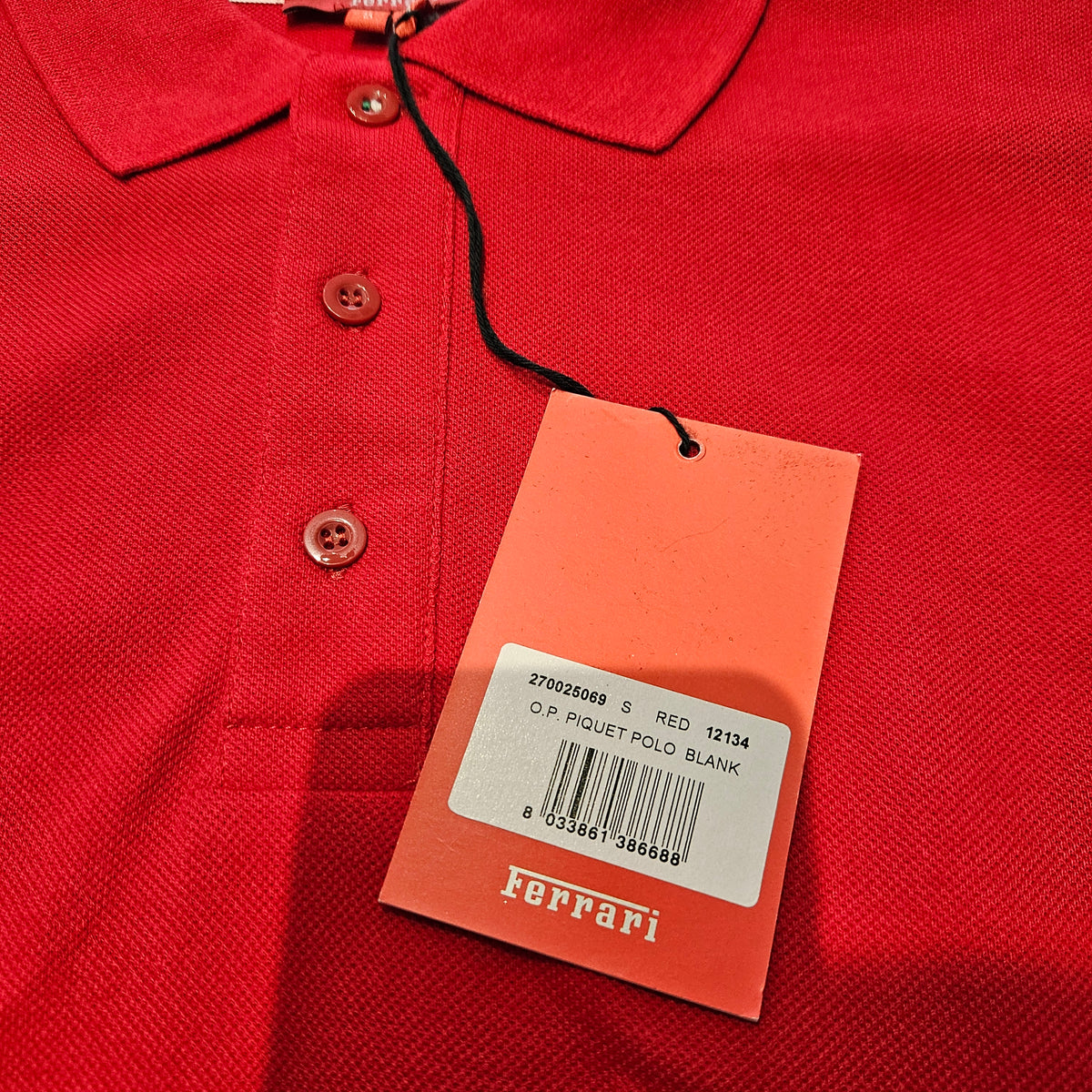 🏎️ Polo Ferrari rouge – Taille S