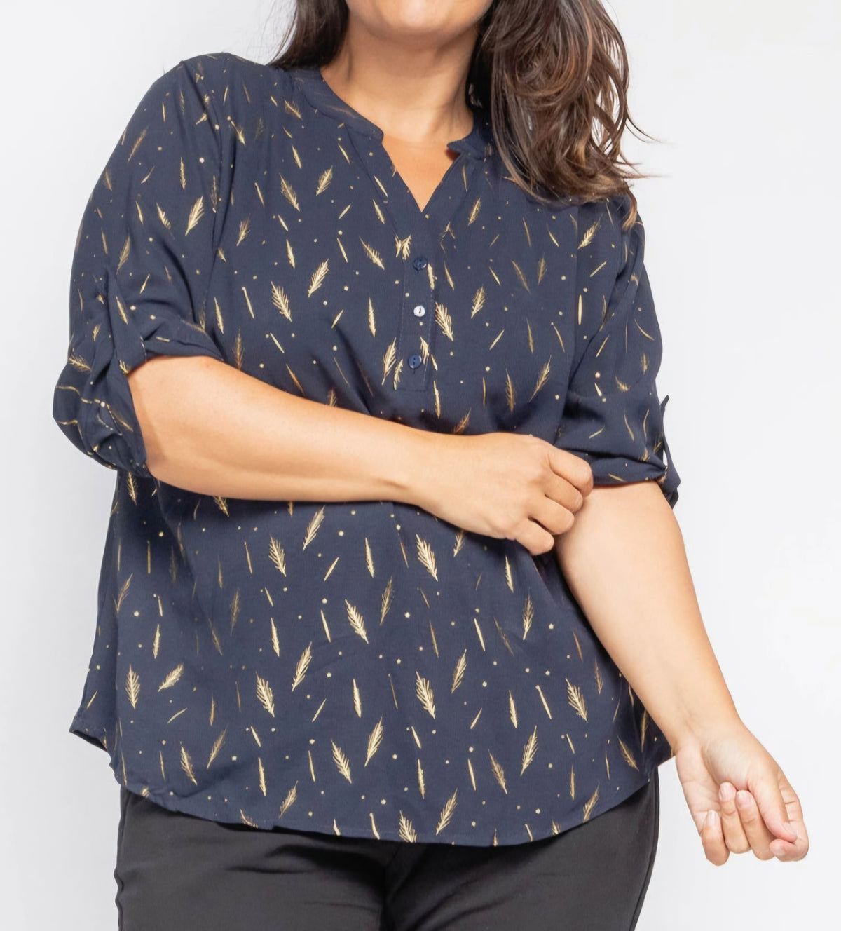 Blouse à motifs dorés