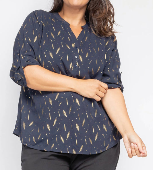 Blouse à motifs dorés