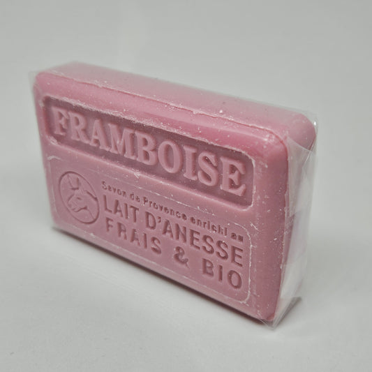 ❤️ Savon au lait d’ânesse frais & bio – Framboise – 100 g