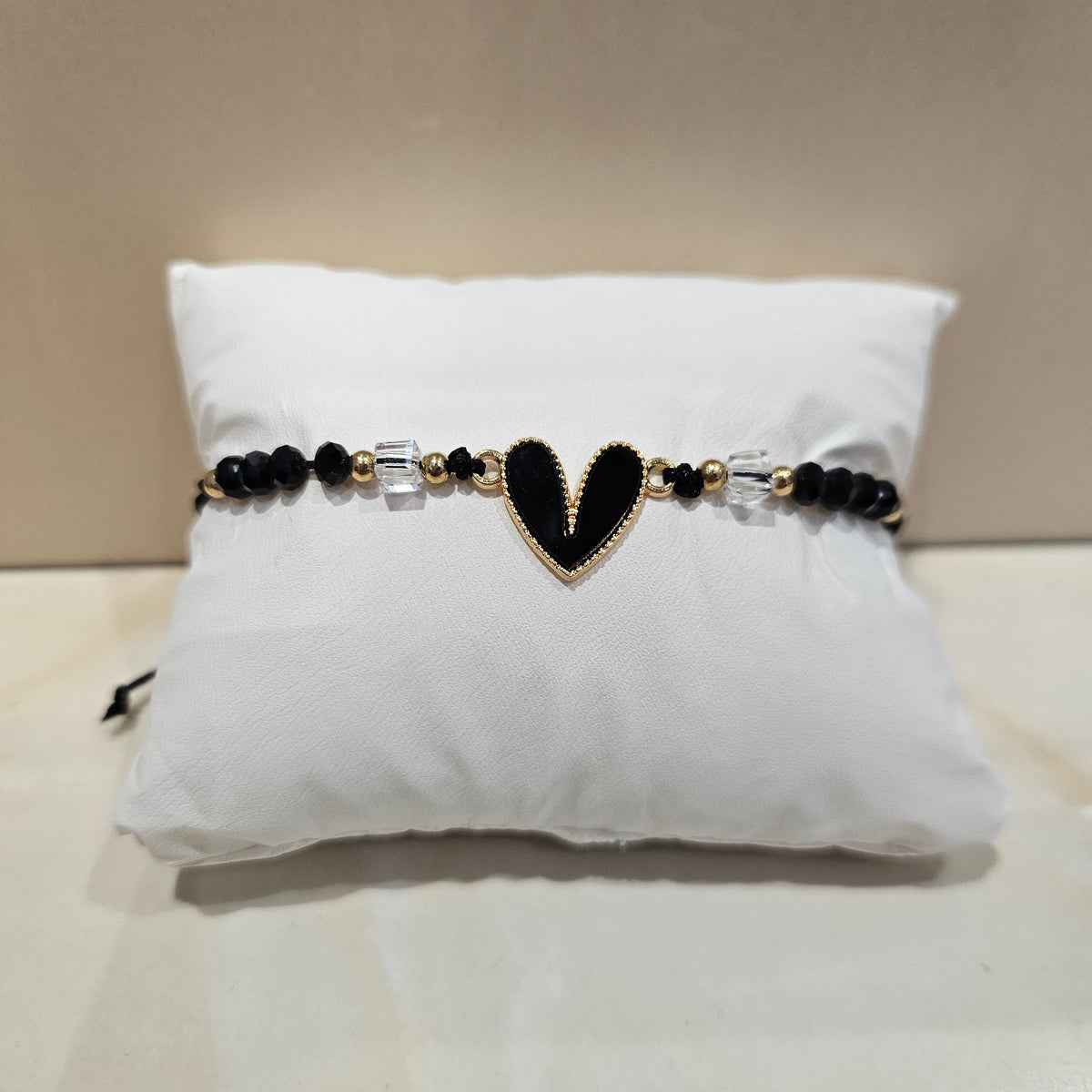 💕 Bracelet fin cœur & perles