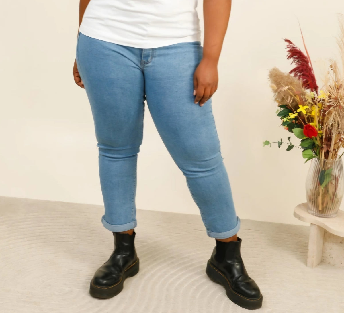 Jean droit bleu