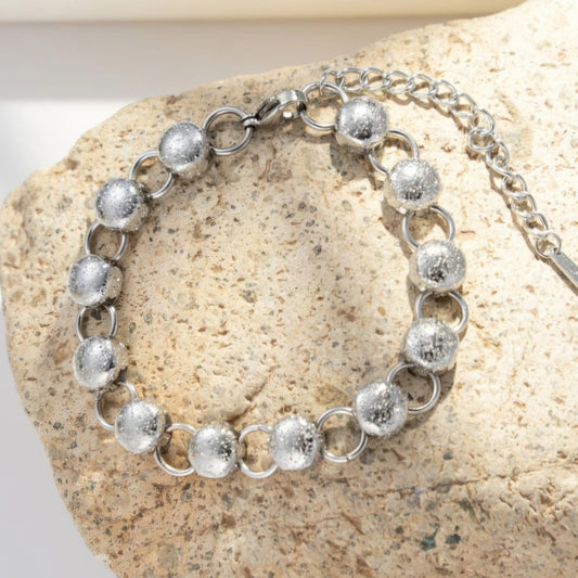 Bracelet argenté en acier inoxydable ✨