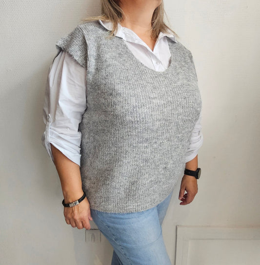 Pull sans manches col V 🌿