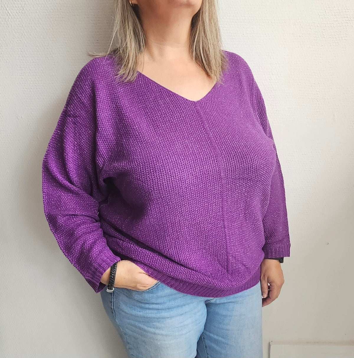 Pull scintillant col V ✨️
