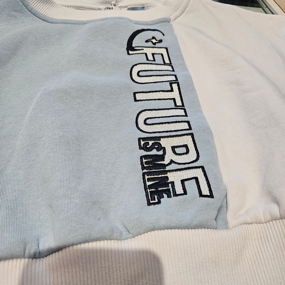 Sweat bleu et blanc - Jennyfer - Taille S