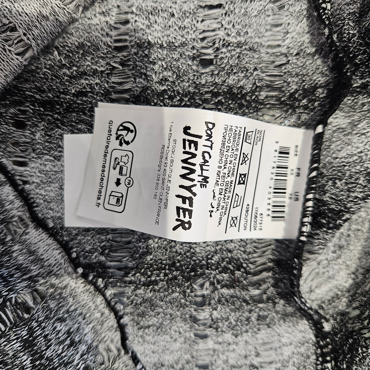 Gilet noir/gris - Jennyfer - Taille XS