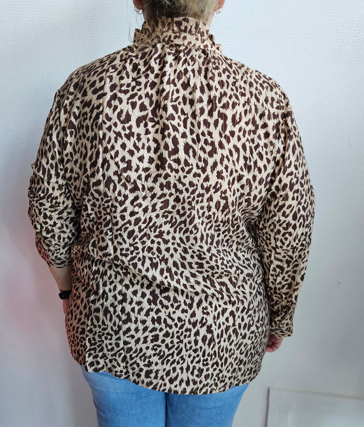 🐆 Blouse col victorien – Imprimé animalier